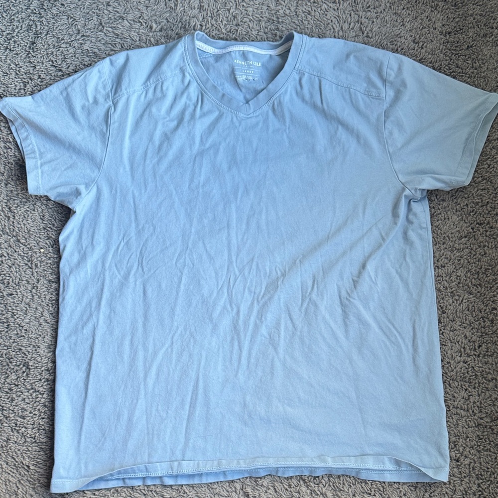 Kenneth Cole New York Light Blue V-Neck Tee